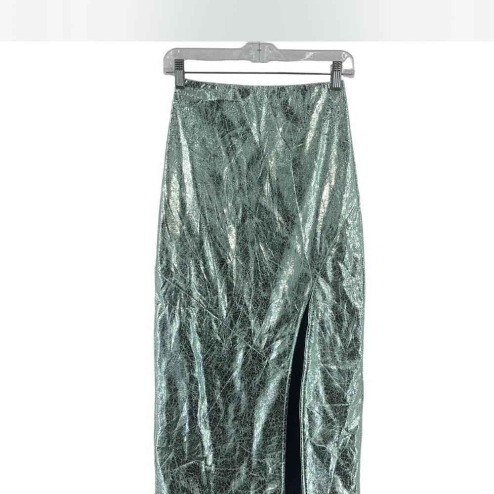 SOLD ASOS Metallic Crinkled Midi Skirt